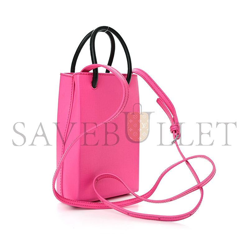 Ba*len*cia*ga shopping phone holder bag acid fuchsia 593826 (18*11*5cm)